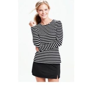 Lands End Rash Guard Swim Shirt CoverUp ~ Nautical Navy Stripes